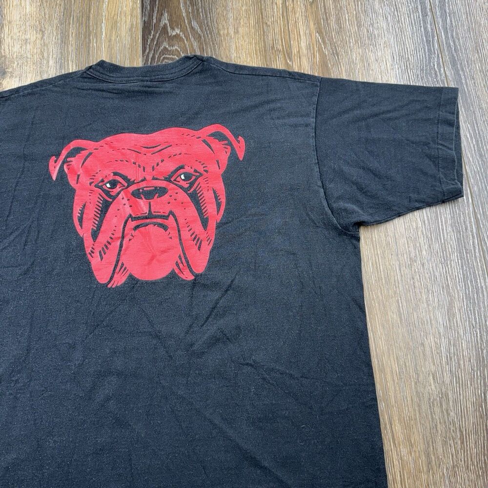 Vintage Red Dog Shirt Mens XL Black Beer Bar Bulldog Logo Promo Tee USA 90s